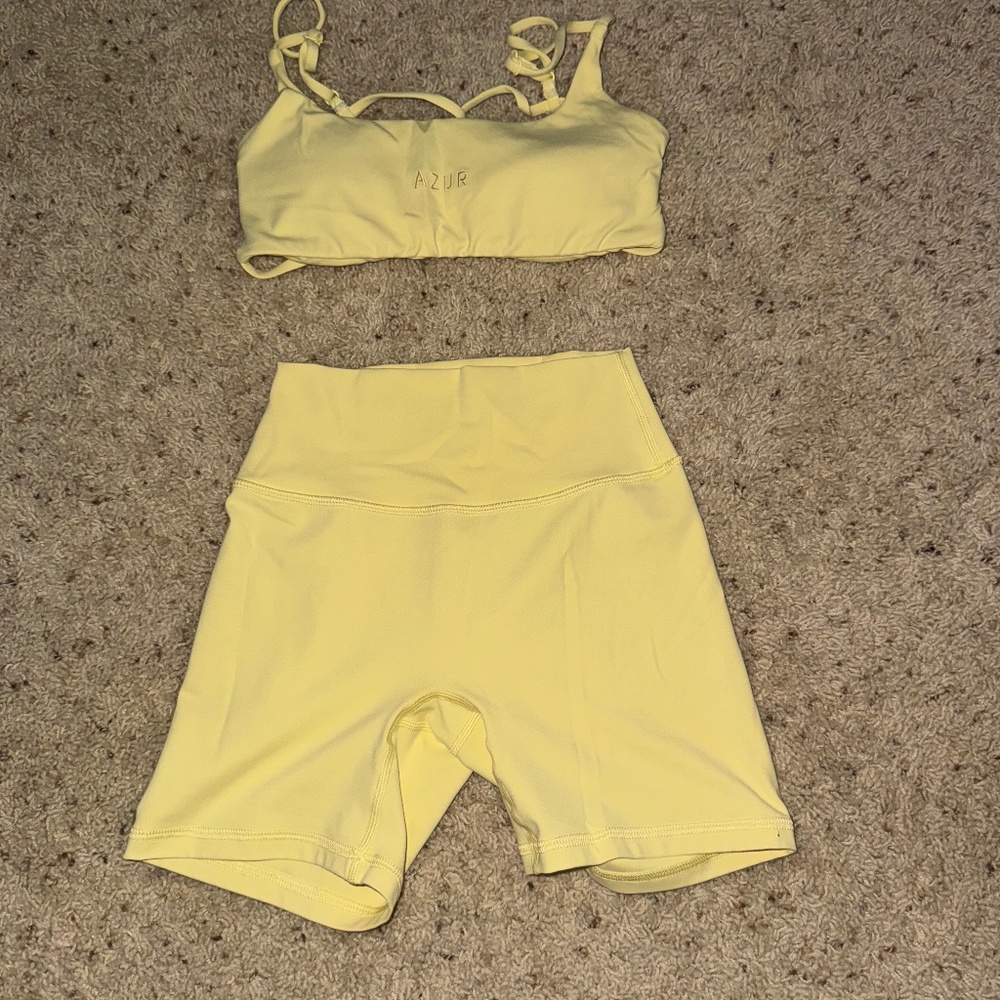 AZUR FIT Yellow Biker short set